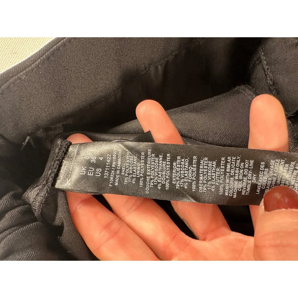 ASOS DESIGN Petite Black Wide Leg High Waisted Trousers Size US 4 137111422 - Picture 7 of 8